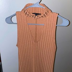 Kendall and Kylie, Small, tan/orange dress with cutout